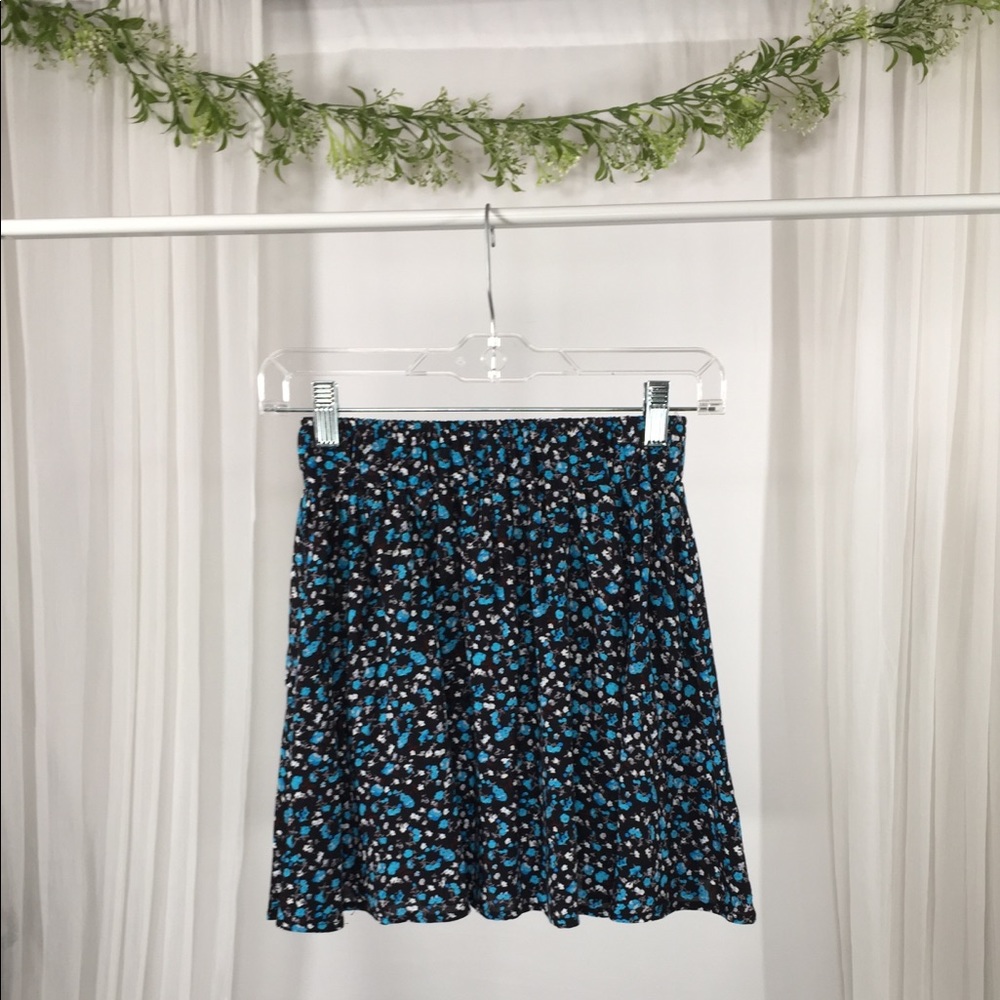 Black and Blue Floral Skirt